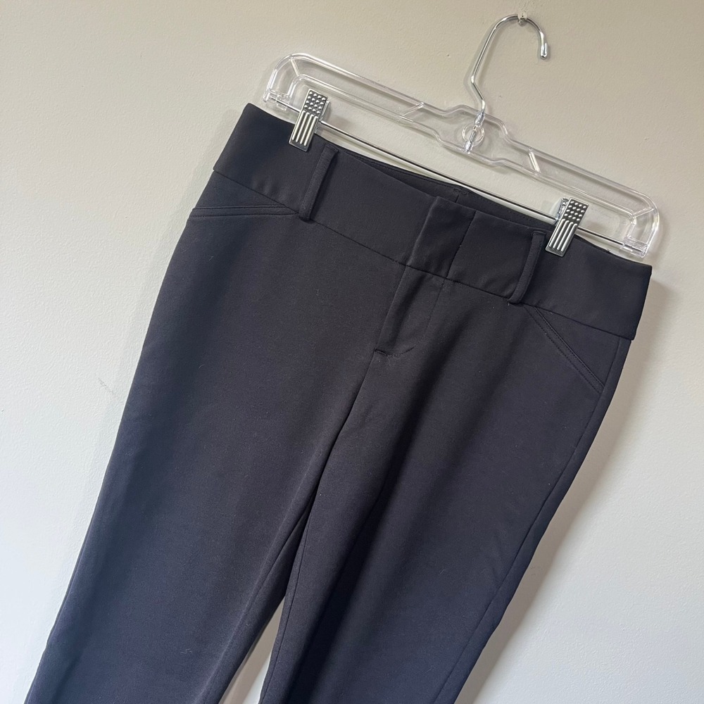 Michael Kors Womens Black Slim Leg Dress Pants Gold Logo Trousers Size 4
